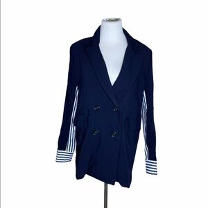Storets Navy Mia Stripe Mix Jacket